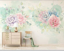 Papel de parede Nordic fresh watercolor rose flower  3d wallpaper mural,living room kitchen bedroom wall papers home decor 2024 - buy cheap