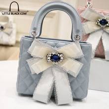 Elegant Ladies Pu Leather Bowknot Bucket Bag Diamonds Handbag Women Party Small Shoulder Crossbody Bags New Fashion Bolsos Mujer 2024 - buy cheap