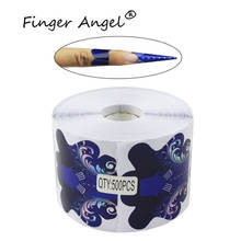 Finger Angel 100/500 шт, наклейки для ногтей в форме голубой бабочки, советы для дизайна ногтей, руководство для удлинения УФ-геля, Маникюрный Инструмент # FJH25 2024 - купить недорого