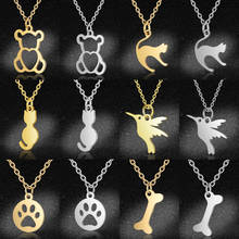 Vni and Mia 100% Stainless Steel Lovely Cat Dog Paw Print Necklace For Women Wholesale Fashion Bear Charm Jewelry Dropshipping 2024 - buy cheap