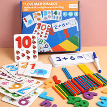 Montessori matemática brinquedos pré-escolar adição subtração formação número cognição para crianças educação precoce contagem varas 2024 - compre barato