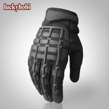 Luckybobi-guantes de Moto antideslizantes para hombre, protectores de dedo completo para Motocross, ciclismo, equipo de protección 2024 - compra barato