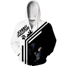 Camiseta de estilo hip hop para hombre y mujer, camisa con estampado 3D de Johnny Hallyday, sudaderas con capucha, chaleco, tops, novedad, envío directo 2024 - compra barato