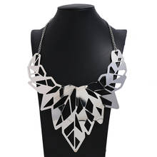LZHLQ Hollow Out Leaves Maxi Necklace Women Bohemian Necklace Collar Punk Large Fashion Jewelry Statement Choker Ethnic Colar 2024 - buy cheap