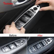 Tonlinker Interior Car Windows Control Panel Cover stickers for INFINITI QX50 2018-20 Car Styling 4 PCS Stainless steel Covers 2024 - buy cheap