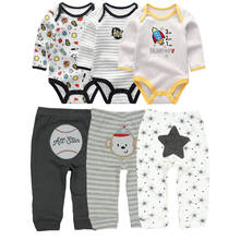 2022 Newborn Baby boys Autumn&Winter Cartoon Clothes Long Sleeve Jumpsuit baby romper+pants 6PCS/LOT Infant sets 2024 - buy cheap