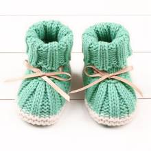 Осенне-зимние ботинки; детская обувь; милые детские теплые вязаные сапоги для новорожденных 2024 - купить недорого