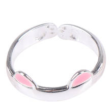 Cute Cat Ear Animal Finger Ring Design Color Fashion Jewelry Ring For Women Young Girl Child Gifts Adjustable Ring 2024 - buy cheap