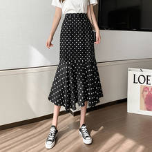 TingYiLi-falda de sirena para mujer, falda elegante de cintura alta de verano, falda ajustada Sexy coreana, color Beige y negro 2024 - compra barato