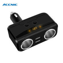 Tomada de acendedor de cigarro de carro, 2 vias, divisor usb duplo, portas de carregamento dc 12-24v, 3,1a com visor de voltagem para celular, dvr, gps 2024 - compre barato