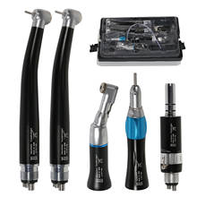 NSK Style 4Hole Dental high speed handpiece Push Button Slow low contra angle kit air motor Black color 2024 - buy cheap