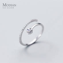 Modian Twinkle AAA Zircon Pentagram Ring for Women Pure 925 Sterling Silver Fashion Wedding Free Size Ring Fine Jewelry Bijoux 2024 - buy cheap