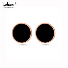 Lokaer-pendientes clásicos de acrílico para mujer, joyería minimalista de acero inoxidable de Color dorado, a la moda, E17027 2024 - compra barato