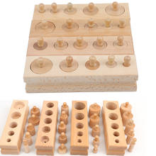 Rompecabezas juguetes de madera Montessori juguetes educativos juguete cilíndrico para desarrollo de niños y bebés rompecabezas de práctica y sentidos 2024 - compra barato