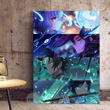 Anime Genshin Impact eyes Canvas Decoration Prints Poster Pictures Home Decor Living room Bedroom Art Painting 2024 - buy cheap