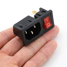 Fused IEC 320 C14 Inlet Power Socket Fuse Switch Connector Plug Connector AC 10A 250V 3Pin Red Rocker Switch 2024 - buy cheap