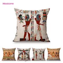 Ancient Egypt Pharaoh Hieroglyphs Africa Culture Art Home Decorative Sofa Throw Pillow Cover Wall Painting Linen Cushion Cover 2024 - buy cheap