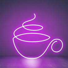custom coffe led neon sign indoor shop wall decoration business advertising logo signage 2024 - buy cheap