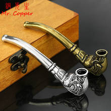 Antique Brass Smoking Pipe Bent Tobacco Tube Handmade Vintage Copper Cigarette Container  Filter Home Desk Decorations Ornaments 2024 - buy cheap