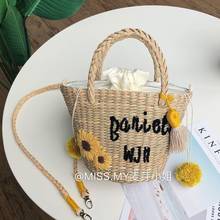 Straw woven beach female Embroidery bag crossbody Bags women Tassels Girl travel duffel bag women Travel Victoria shoulder bag 2024 - buy cheap