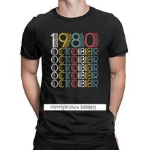 Vintage October 1980 Tee Shirts Men 40 Years Old 40th Birthday Gift Vintage Tee Shirt Tshirts Clothing 2024 - buy cheap