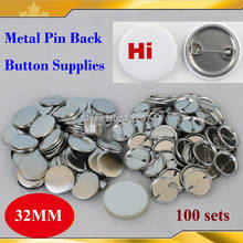1-1/4" 32mm 100 Sets NEW Professional All Steel Badge Button Maker Pin Back Metal Pinback Button Supply Materials 2024 - buy cheap