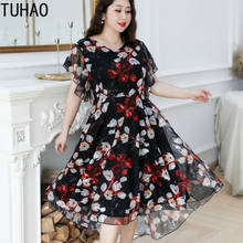Tuhao-vestido longo de malha feminino, plus size, 8xg, 7xg, 6xl, 5xl, elegante, mãe, mulher, vestido, wm65, verão, 2020 2024 - compre barato