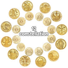 WR Gold Plated Zodiac Sign Coins Collectibles with Box Zodiac Constellation Bullion Coin Original Birthday Gift Dropshipping 2024 - buy cheap
