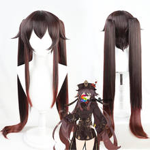 2021 Hot New Game Genshin Impact Hutao Anime Cosplay Hair Heat Resistant Synthetic Wigs Halloween Drop Shipping Free Wig Cap 2024 - buy cheap