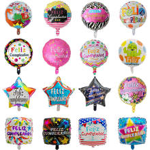50pcs 18 inch Round Shape Feliz Cumpleanos Spanish Happy Birthday Party Decor Mylar Foil Helium Balloons Globos Baloes Air Balls 2024 - buy cheap