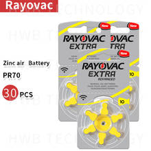 5pack(30PCS) 100% Original Rayovac 10 PR70 A10 1.45V Hearing Aids Zinc Air Button Battery Batteries Made in UK with Free Gift 2024 - buy cheap