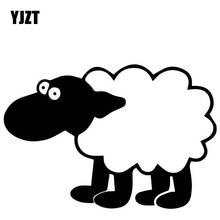 YJZT-pegatinas de oveja para coche, calcomanías de vinilo para decoración de parachoques, accesorios de C4-2372 negro/plateado, 16,7 CM x 11,4 CM 2024 - compra barato