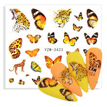 Наклейки для ногтей, леопардовая серия, переводные наклейки, Бабочка, слайдер, фольга для татуажа, красота, украшения для ногтей «сделай сам», 2021 2024 - купить недорого