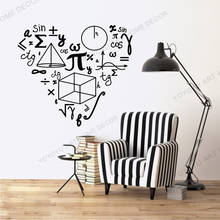 Pegatinas de pared con patrón de amor de matemáticas para la escuela, calcomanía de vinilo para pared, decoración de diseño de conocimiento, murales de arte rb684 2024 - compra barato