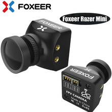 Foxeer razer-mini câmera hd, lentes m12, 2.1mm, tvl, padrão fpv, 4:3/16:9, ntsc/pal, 4ms de latência ajustável, para brinquedo de drone rc 2024 - compre barato