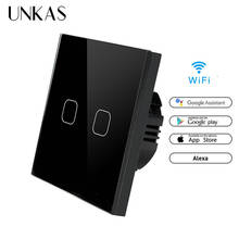 Unkas-interruptor inteligente, 86 tipo, alexa, google home, interruptor touch, interruptor de luz inteligente, wi-fi, aplicativo, remoto, padrão ue Unkas-interruptor inteligente, 86 tipo, alexa, google home, interruptor touch, interruptor de luz inteligente, wi-fi, aplicativo, remoto, padrão ue