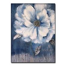 Modern 100% Hand Drawn White Flower Artwork Textured Canvas Wall Art Home Wall Showpieces Paintings Floral Artwork For Bedroom 2024 - buy cheap