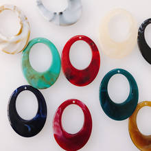 Accesorios de joyería hechos a mano, resina perforada, elíptica, Pendientes colgantes, Material 2024 - compra barato