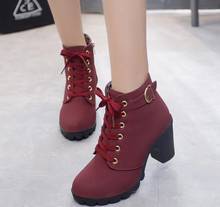 Winter autumn large size Ankle Boots Women Platform High Heels Women's Boots Buckle Shoes Thick Heel Short Boot Ladies 2024 - buy cheap