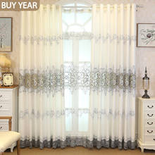 Estilo europeu cortinas para sala de estar quarto peônia bordado tulles cortinas terminou personalização do produto 2024 - compre barato