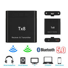 1pc Mini 2 in 1 TX8 Bluetooth 5.0 Transmitter Receiver 3.5mm AUX Jack Wireless Audio Adapter Bluetooth Adapter For Car Music TV 2024 - buy cheap