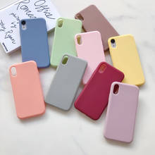 Caso de silicone de cor doce para iphone 11 pro max xr xs max 8 7 mais 6 6s mais x 12 moda fosco macio tpu volta proteger capa 2024 - compre barato