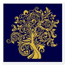 Pomposo tree cross stitch package single color 18ct 14ct 11ct deep blue cotton thread embroidery DIY handmade needlework 2024 - buy cheap