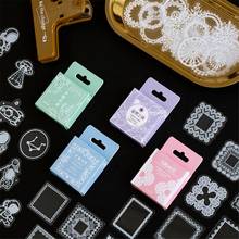 50pcs/pack White Lace Transparent Cute Boxed Stickers Scrapbooking Planner Stationery Sticker Japanese Diary Stickers papeleria 2024 - buy cheap