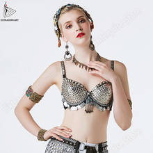 New ATS Tribal Bra Vintage Coins Chain Belly Dance Bra Costume Accessories Women Bellydance Clothes Top Gypsy Style 2024 - buy cheap