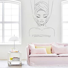 Adesivo de parede criativo para salão de beleza, sala de estar, massagem, decoração de parede, decalque de vinil 2024 - compre barato