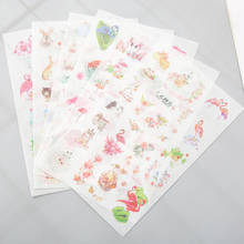 6pcs/lot Lovely Fresh Flamingo Sticker Decorative Scrapbooking Stickers Diary Album DIY Decor Stickers Kids Gift 2024 - compre barato