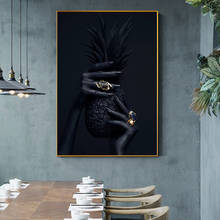 Modern Canvas Painting Black Hand And Pineapple Canvas Picture Posters and Prints Nordic Wall Art Living Room Decor Paintings 2024 - buy cheap