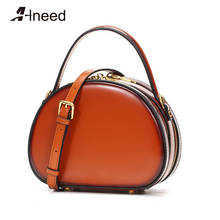 ALNEED Round Bag 2021 Fahsionable Pursers and Handbags Luxury Brand Designer Bags Genuine Leather Shoulder Bag Crossbody Bag 2024 - buy cheap