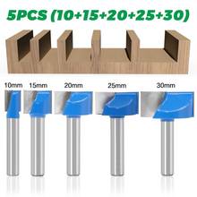 5pcs 8mm Shank 10/15/20/25/30mm Bottom Cleaning Router Bit Carbide End Mill T Slot Wood Milling Cutter 2024 - buy cheap